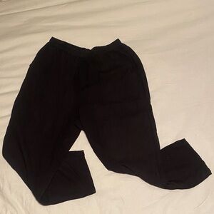 High-Waisted Black Linen Pants